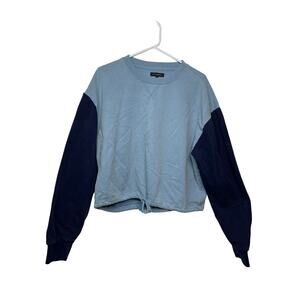 LA Hearts crewneck cropped sweatshirt blue on blue size large women's